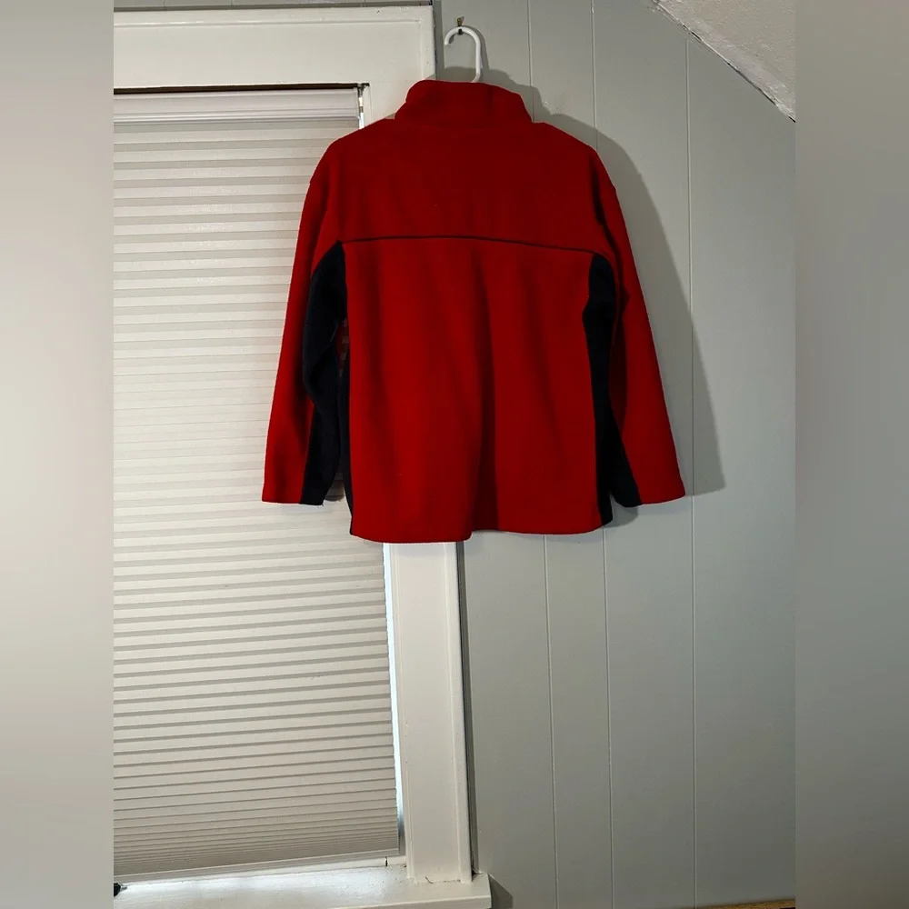 GAP Boys Fleece Pullover Sweater Large | Red Black Half Zip Winter EUC